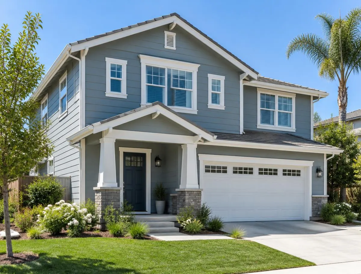 Painted suburban house exterior — representative image